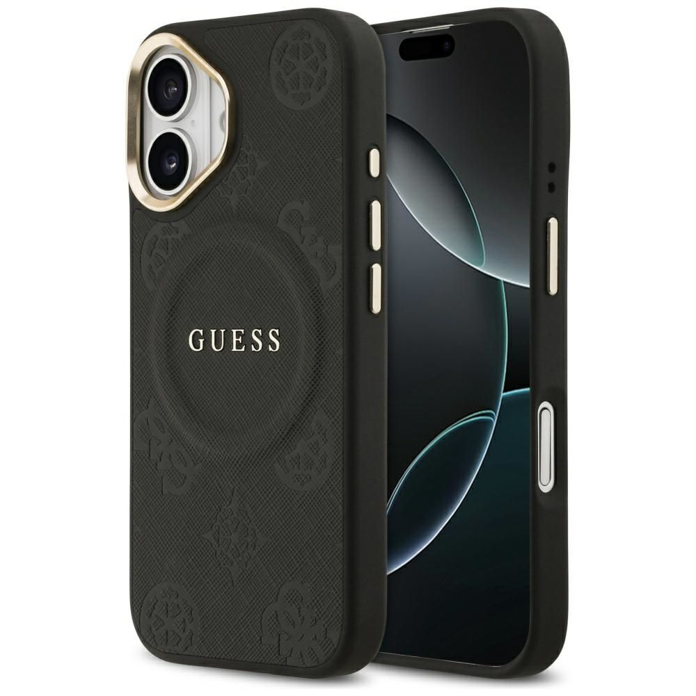 Θήκη Guess Peony Hot Stamp Magsafe Black iPhone 17