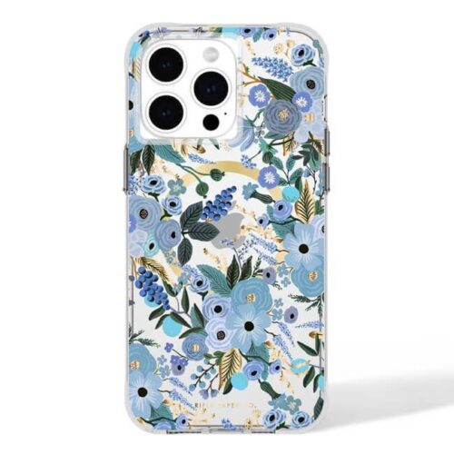 Θήκη Rifle Paper Co. Garden Party Clear Blue Magsafe iPhone 15 Pro