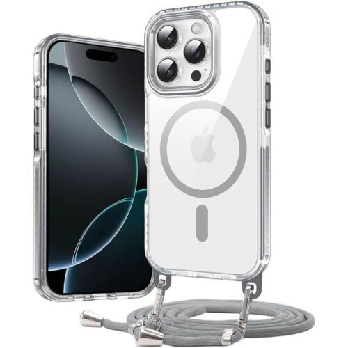 Θήκη Orso Detachable Lanyard Magsafe Clear Grey iPhone 13/14