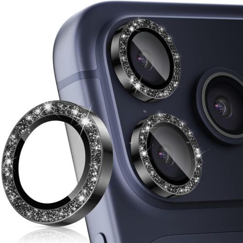 Orso Lens Camera Tempered Glass Black Glitter iPhone 17 Pro/17 Pro Max