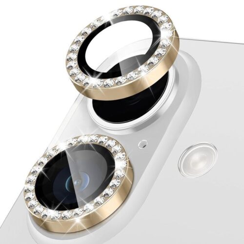 Orso Lens Camera Tempered Glass Gold Diamonds iPhone 17/16/16 Plus