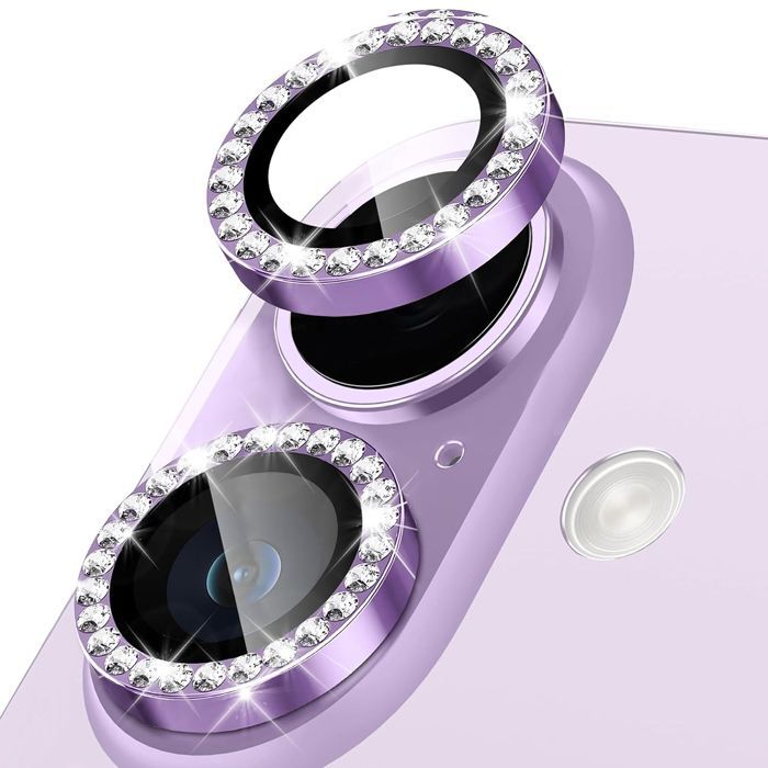 Orso Lens Camera Tempered Glass Violet Diamonds iPhone 17/16/16 Plus
