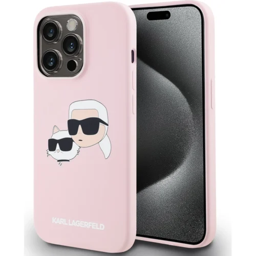 Θήκη Karl Lagerfeld Liquid Silicone Double Heads MagSafe Pink iPhone 15 Pro Max