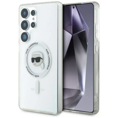 Θήκη Karl Lagerfeld Button Karl Head Printed Logo MagSafe Clear Samsung Galaxy S25 Ultra