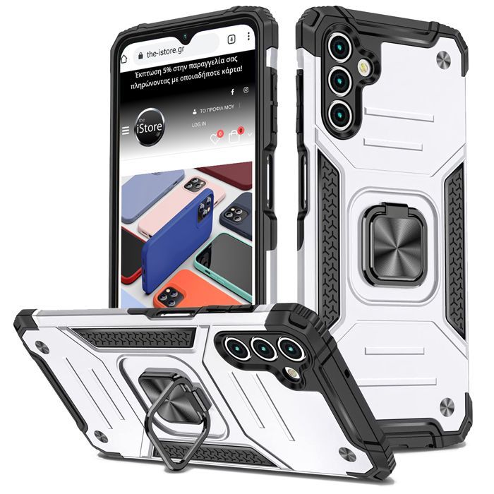 Armor Ringstand Case Silver Samsung Galaxy A54