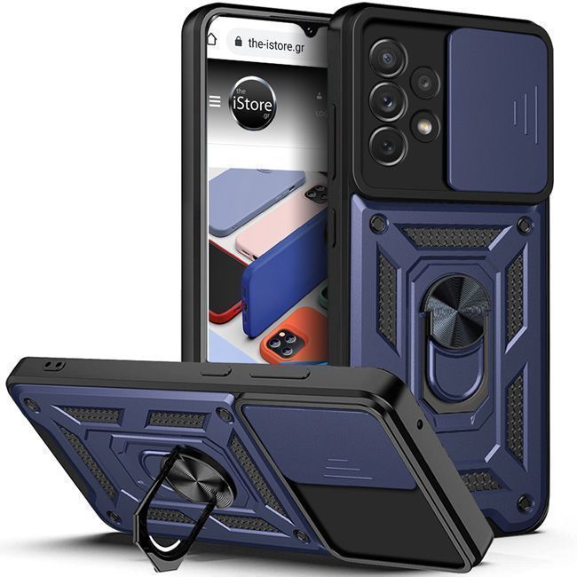 Combo Kickstand Slide Camera Case Blue Samsung Galaxy A32 4G
