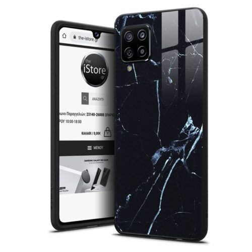 Glossy Marble Black Case Samsung Galaxy A22 4G