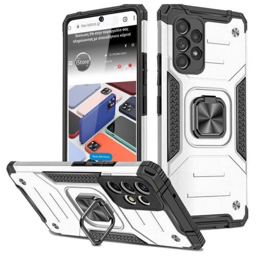 Armor Ringstand Case Silver Samsung Galaxy A13