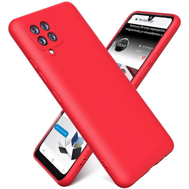Rubber Silk Case Red Samsung Galaxy M53 5G