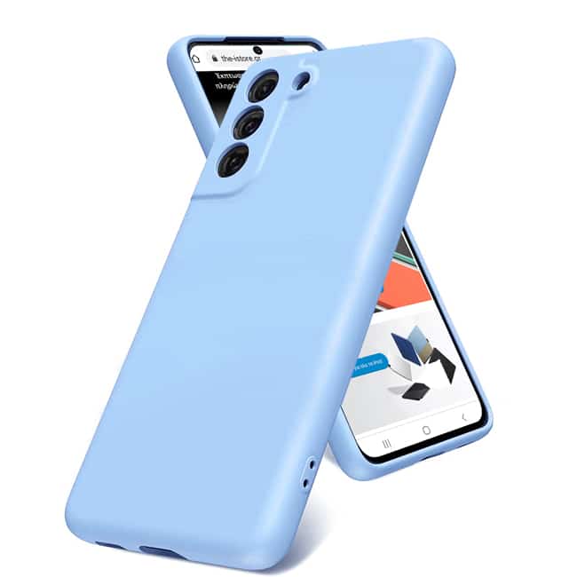Rubber Silk Case Cyan Samsung Galaxy S21 FE 5G