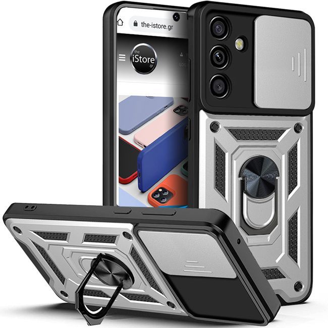 Θήκη Combo Kickstand Slide Camera Silver Samsung Galaxy A36