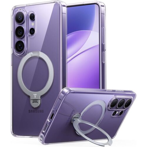 Θήκη Torras Ostand Q3 Spin MagSafe Kickstand Clear Samsung Galaxy S26 Ultra