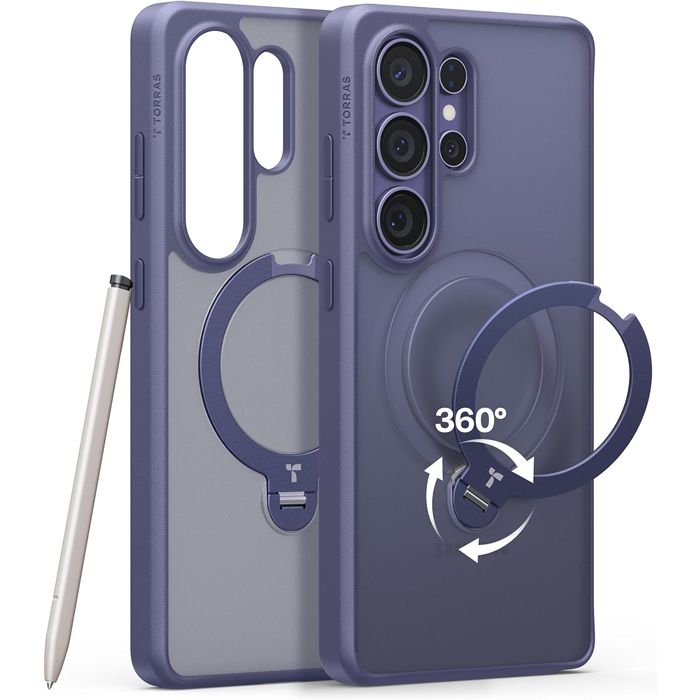 Θήκη Torras Ostand Q3 Spin MagSafe Kickstand Dark Purple Samsung Galaxy S26 Ultra