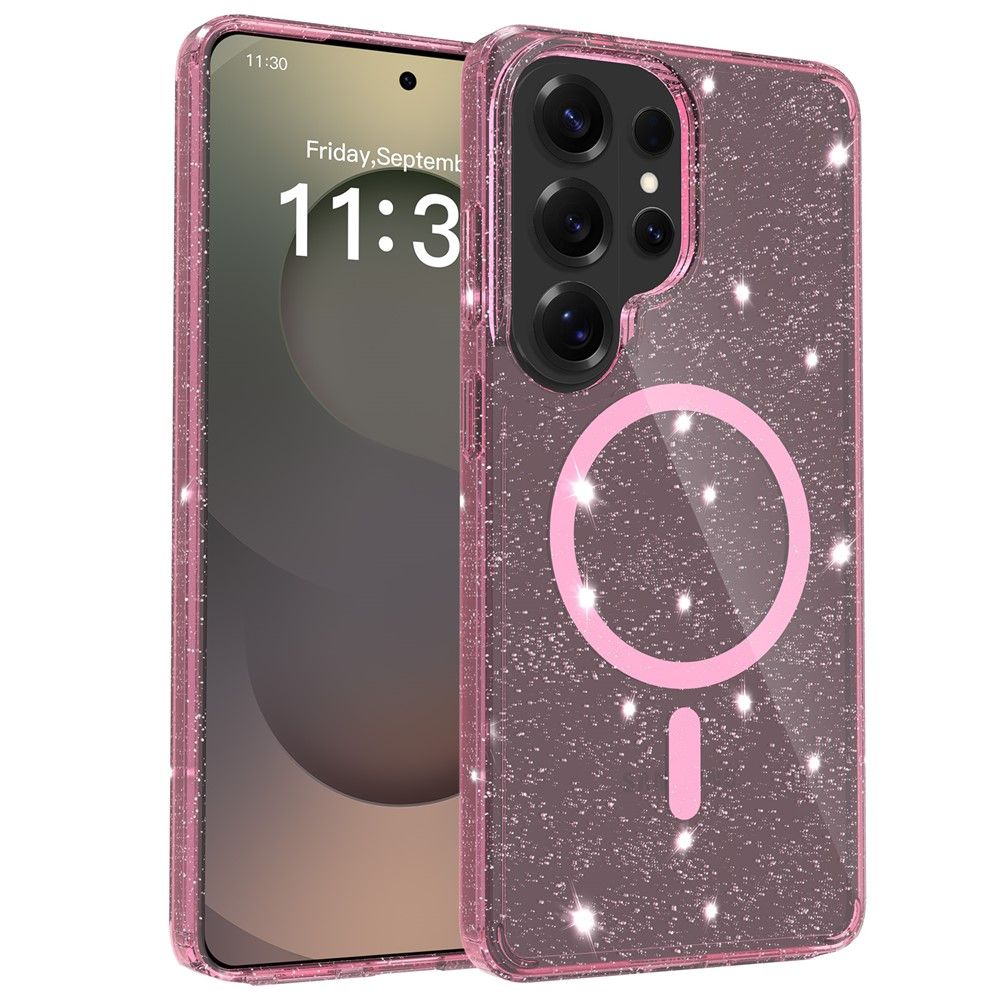 Θήκη Orso Glitter Powder Magsafe Clear Pink Samsung Galaxy S26 Ultra