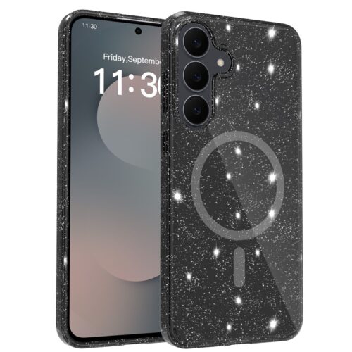 Θήκη Orso Glitter Powder Magsafe Clear Black Samsung Galaxy A57