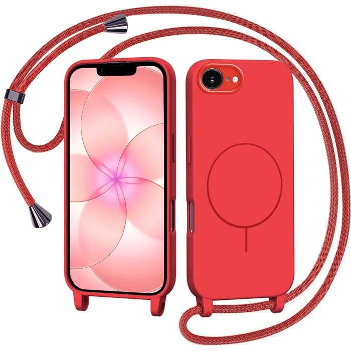 Θήκη Orso Soft Κορδόνι Magsafe Red iPhone 16e/17e