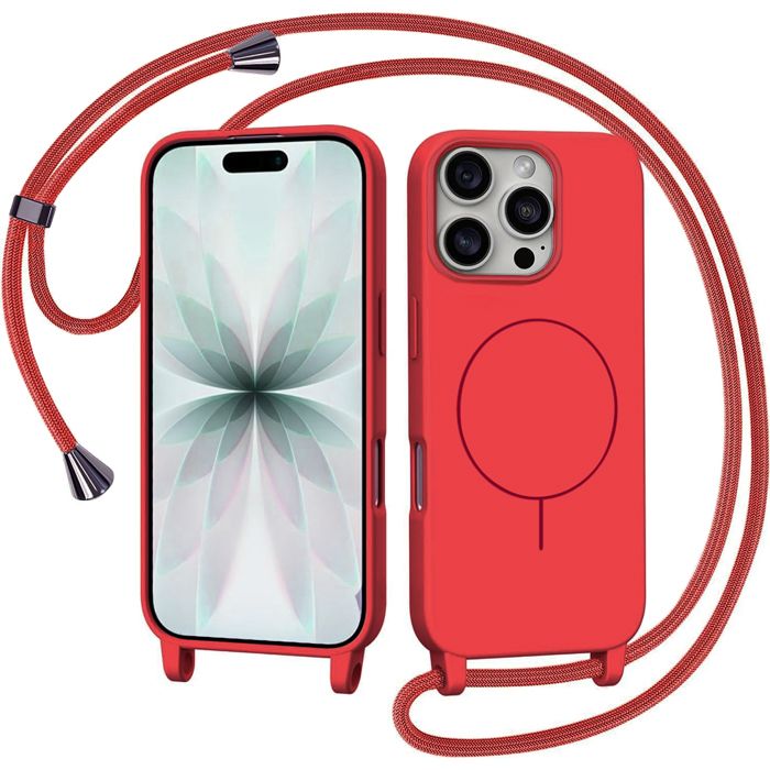 Θήκη Orso Soft Κορδόνι Magsafe Red iPhone 16 Pro