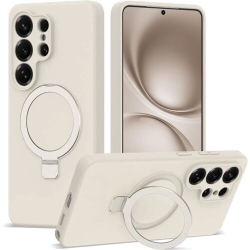 Θήκη Orso Ostand Liquid Silicone Beige Samsung Galaxy S25 Ultra