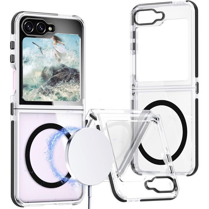 Θήκη Orso Crystal Clear MagSafe Clear Black Samsung Galaxy Z Flip7 FE