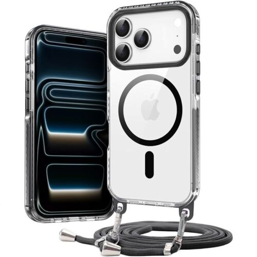 Θήκη Orso Detachable Lanyard Magsafe Clear Black iPhone 18 Pro/17 Pro