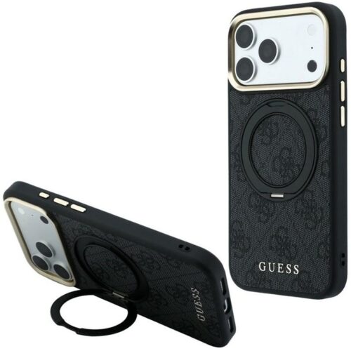 Θήκη Guess Ring Stand 360 4G Classic Logo Magsafe Black iPhone 18 Pro Max/17 Pro Max
