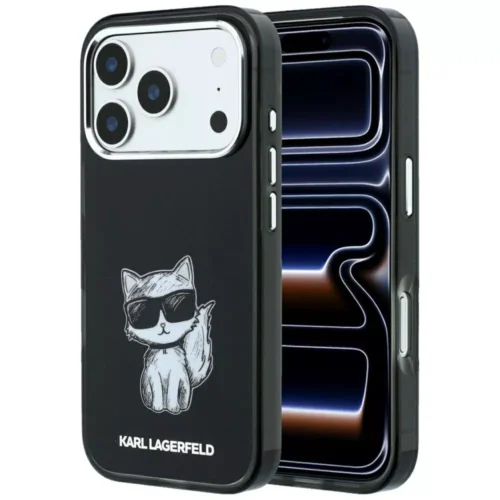 Θήκη Karl Lagerfeld IML Choupette Body Sketch Print Magsafe Black iPhone 18 Pro Max/iPhone 17 Pro Max