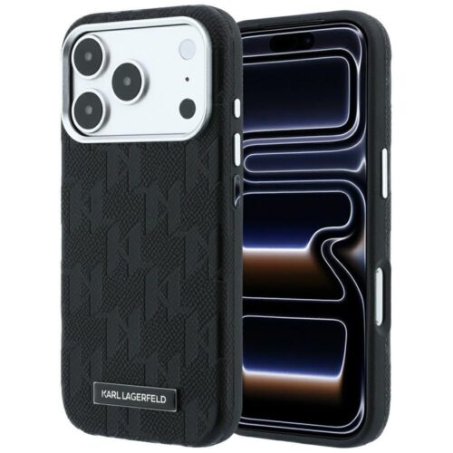 Θήκη Karl Lagerfeld Grained Mono Resin Logo MagSafe Black iPhone 18 Pro Max/17 Pro Max