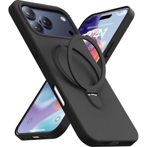 Θήκη Orso Ostand Liquid Silicone Black iPhone 18 Pro Max/17 Pro Max