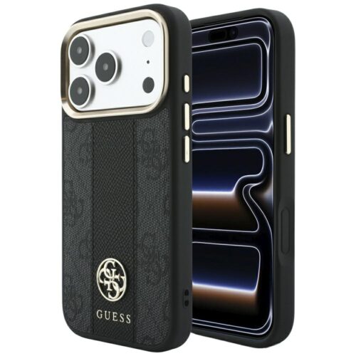 Θήκη Guess 4G Stripe Round Classic Logo Magsafe Black iPhone 18 Pro Max/17 Pro Max