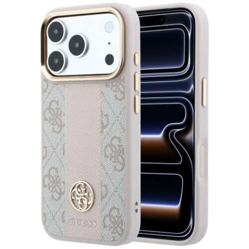 Θήκη Guess 4G Stripe Round Classic Logos Magsafe Pink iPhone 18 Pro Max/17 Pro Max
