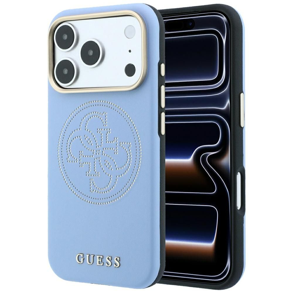 Θήκη Guess Perforated 4G Gold Logo Magsafe Blue iPhone 18 Pro Max/17 Pro Max
