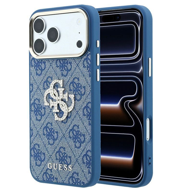 Θήκη Guess 4G Big Strass Logo Blue iPhone 18 Pro Max/17 Pro Max