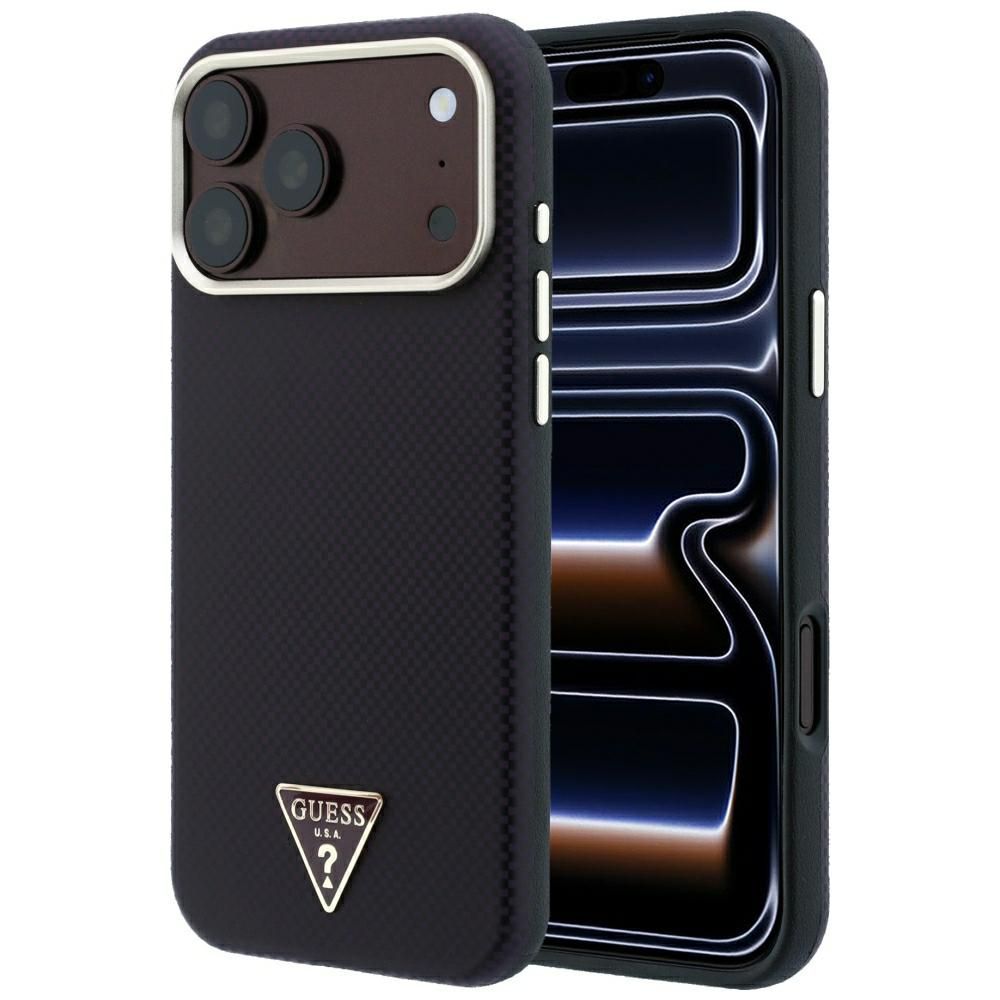 Θήκη Guess Kevlar Triangle Logo Magsafe Burgundy iPhone 18 Pro Max/17 Pro Max