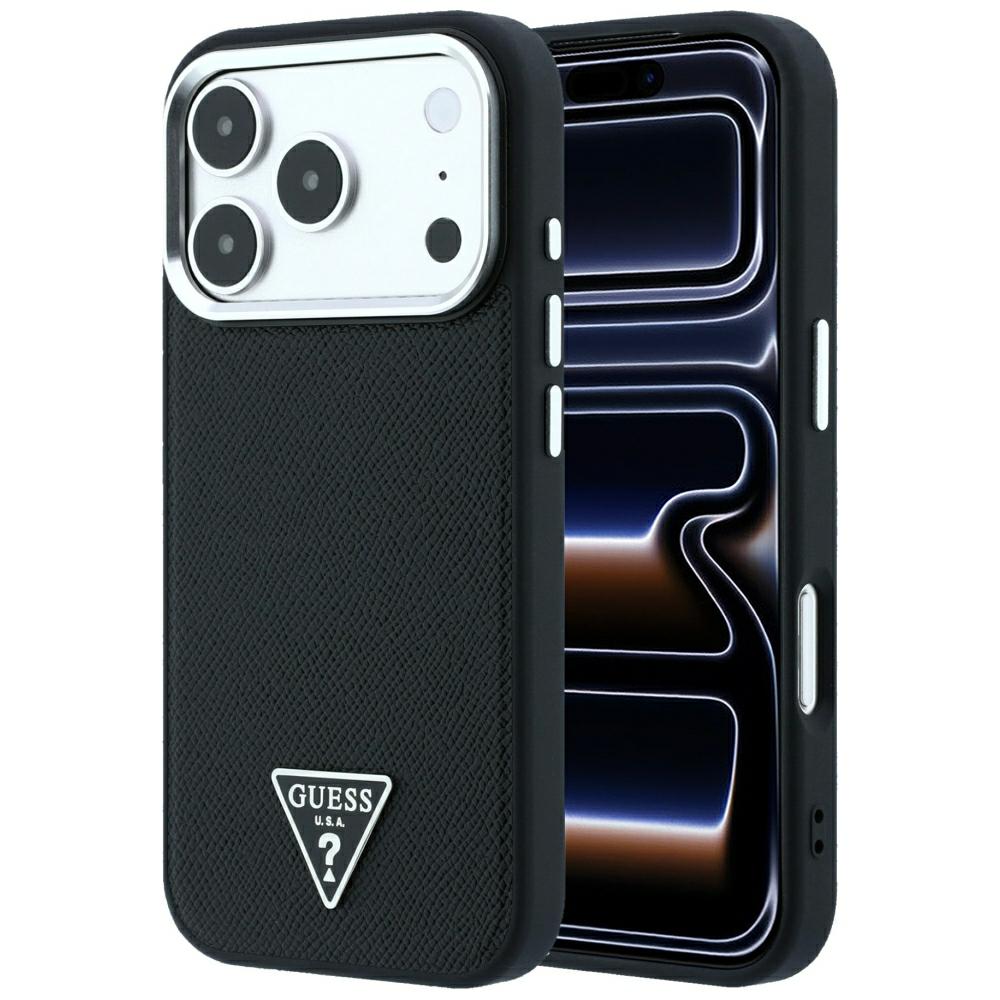 Θήκη Guess Grained Triangle Logo Magsafe Black iPhone 18 Pro Max/17 Pro Max