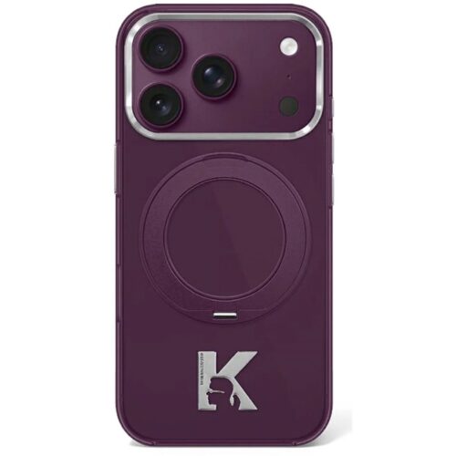 Θήκη Karl Lagerfeld IML Ring Stand 360 Kameo Metal MagSafe Burgundy iPhone 18 Pro Max/17 Pro Max