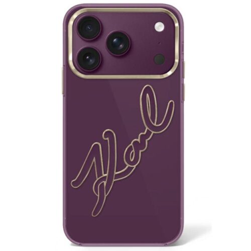 Θήκη Karl Lagerfeld IML Big Signature Resin Metal Frame MagSafe Burgundy iPhone 18 Pro Max/iPhone 17 Pro Max