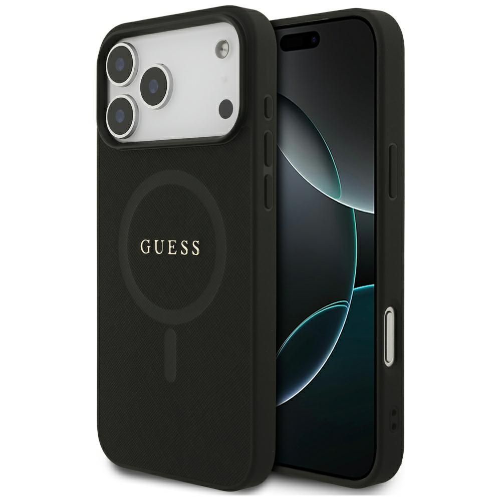 Θήκη Guess Saffiano Classic Logo Magsafe Black iPhone 18 Pro Max/17 Pro Max