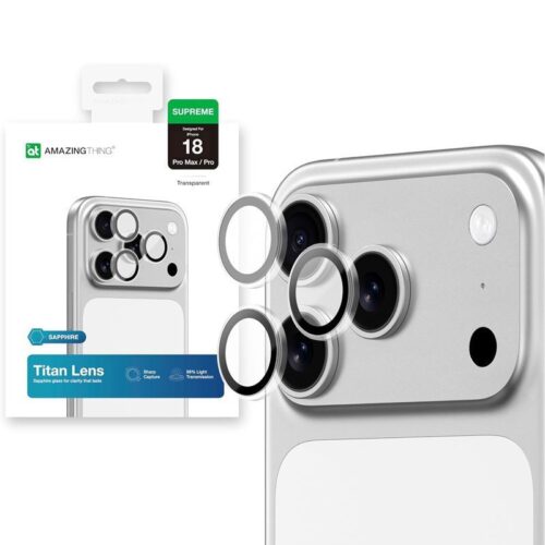 AmazingThing Sapphire Titan Tempered Glass Camera Lens Clear iPhone 18 Pro/18 Pro Max
