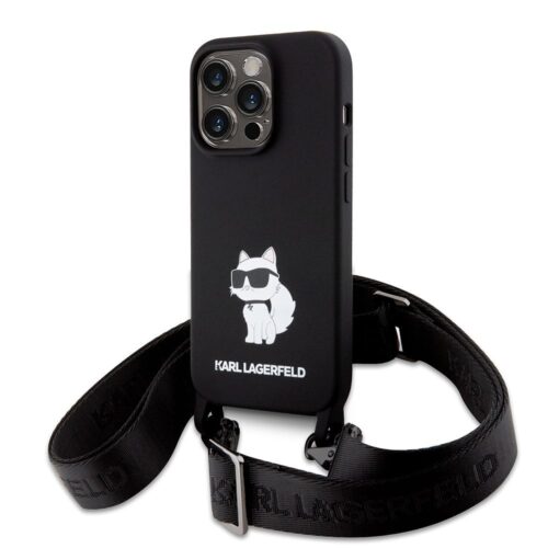 Θήκη Karl Lagerfeld Silicone Crossbody Choupette Black iPhone 15 Pro Max