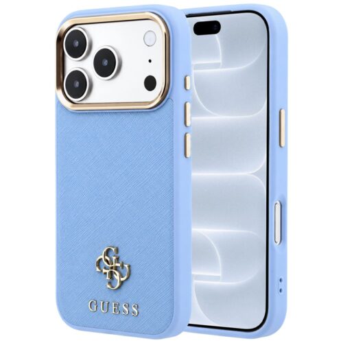 Θήκη Guess Saffiano Small 4G Classic Logo Magsafe Blue iPhone 18 Pro Max/17 Pro Max