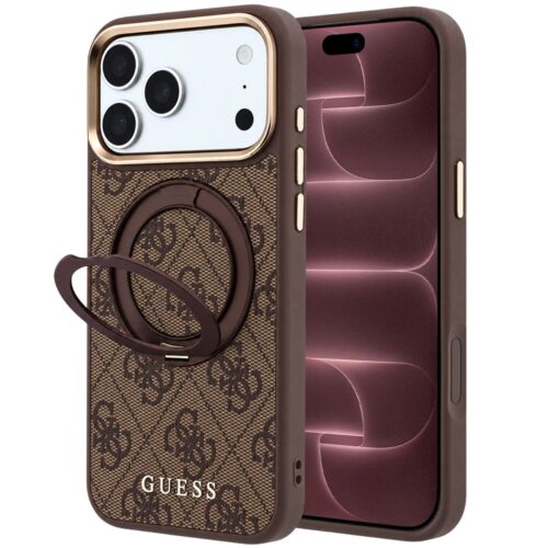 Θήκη Guess Ring Stand 360 4G Classic Logo Magsafe Brown iPhone 18 Pro Max/17 Pro Max