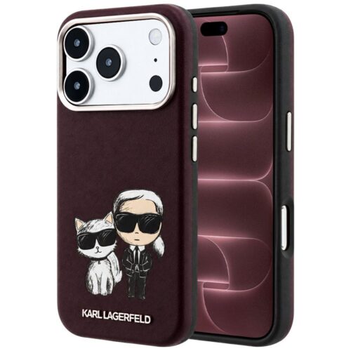 Θήκη Karl Lagerfeld Smooth Leather KC Bodies Sketch MagSafe Burgundy iPhone 18 Pro Max/17 Pro Max