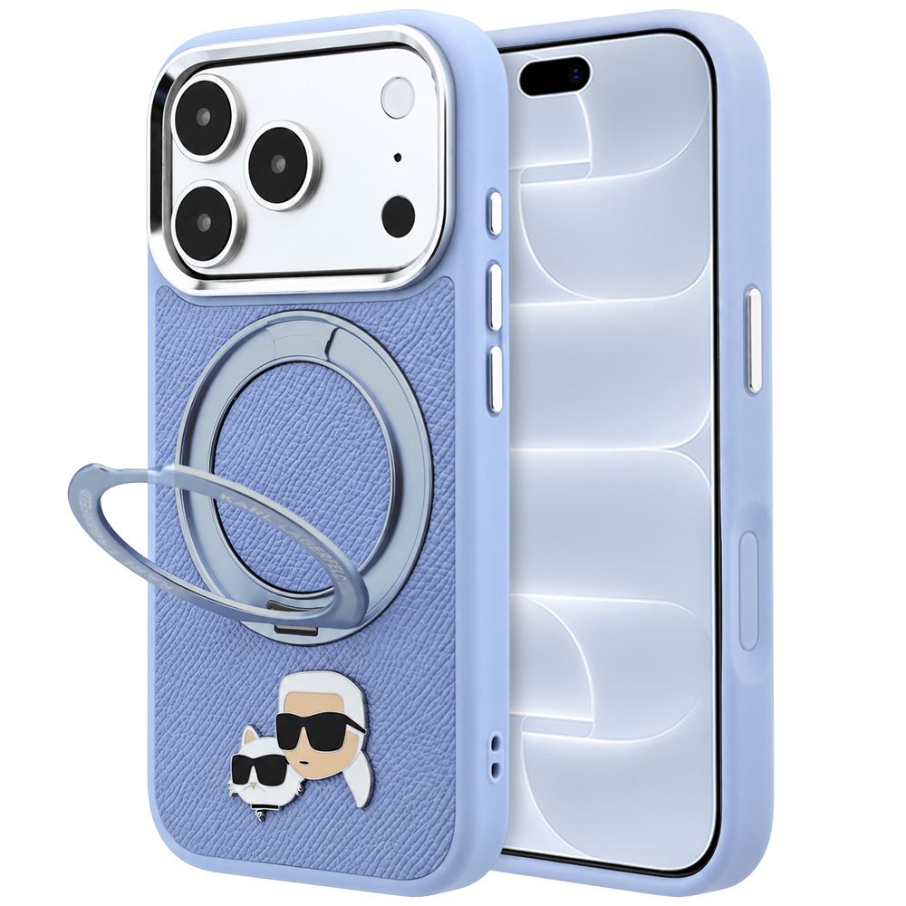 Θήκη Karl Lagerfeld 360 Karl Choupette Pin MagSafe Light Blue iPhone 18 Pro Max/17 Pro Max