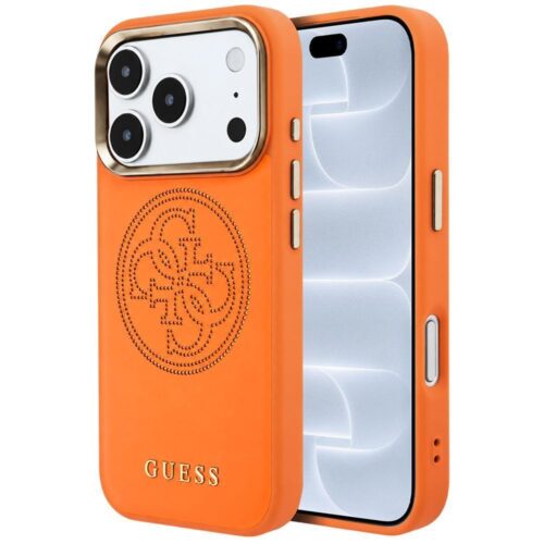 Θήκη Guess Perforated 4G Gold Logo Magsafe Orange iPhone 18 Pro Max/iPhone 17 Pro Max